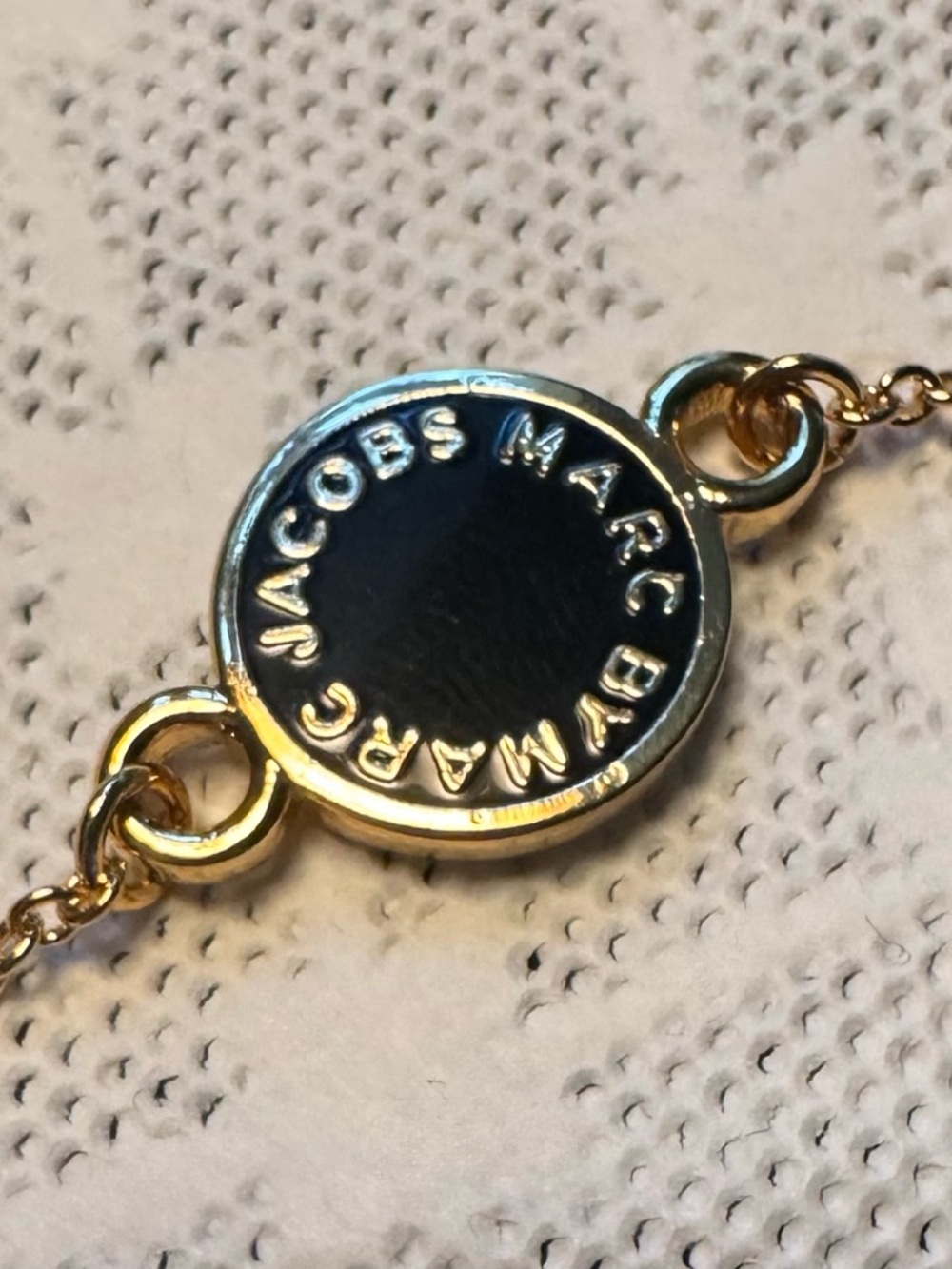 Marc by Marc Jacobs Gold-Tone Necklace with Black Accent Disc